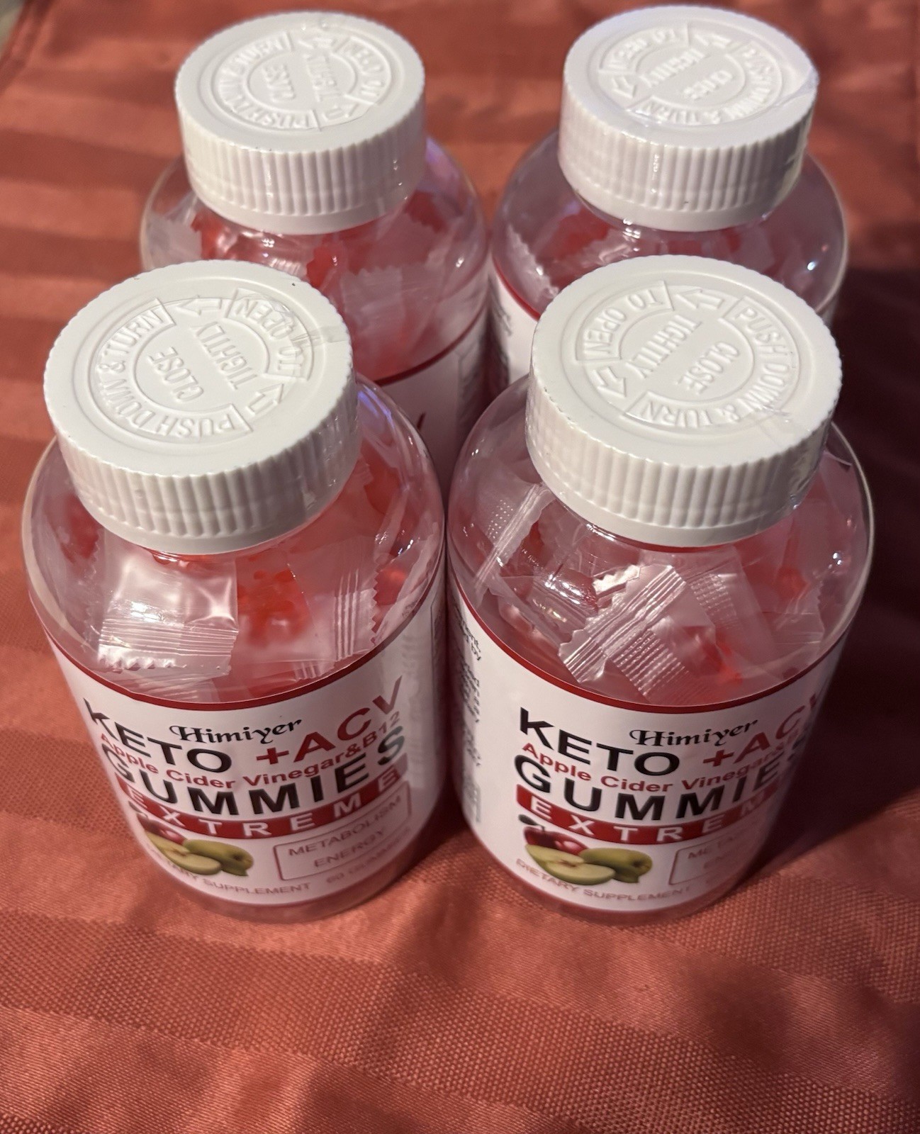 Lot of (4)- Keto + ACV Apple Cider Vinegar B12 Gummies Extreme 60 ct Exp. 04/27