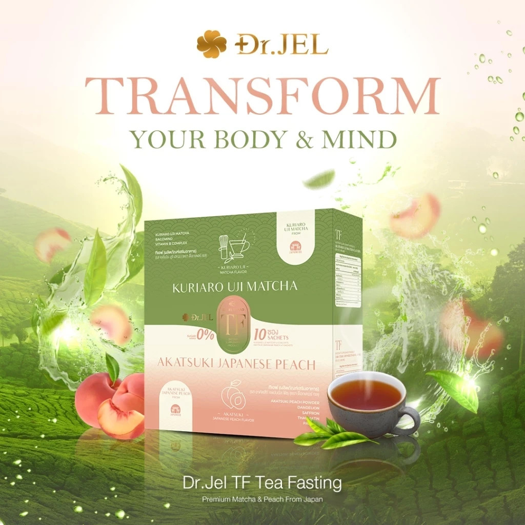 Dr. Jel TF Tea Fasting 10 Bags | Matcha & Peach Blend Her bal Tea Sugar-Free