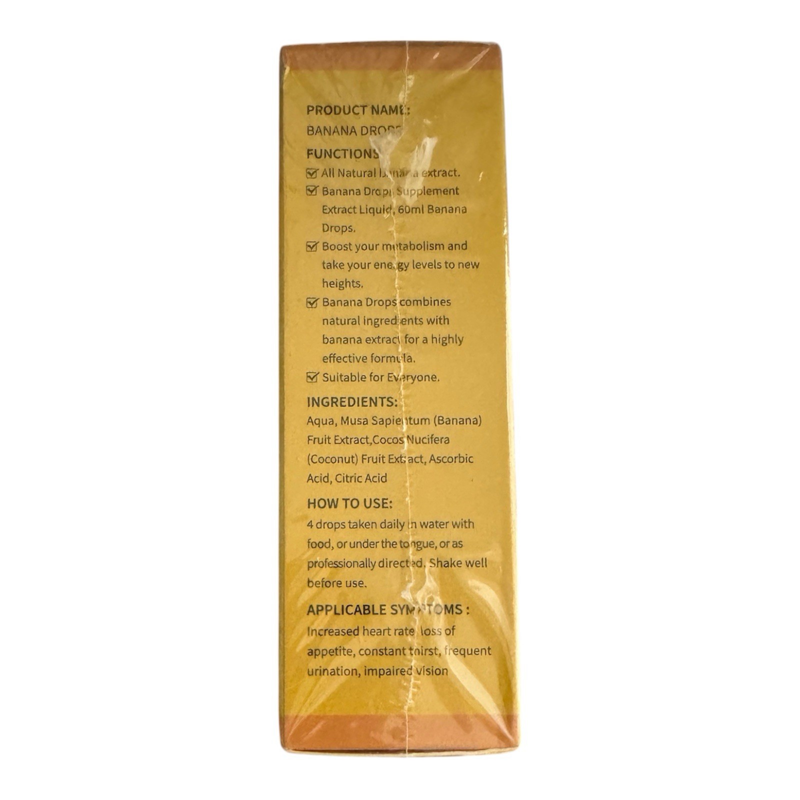 Banana Drops, All Natural Liquid Dietary Supplement, 2 Pack – New & Sealed
