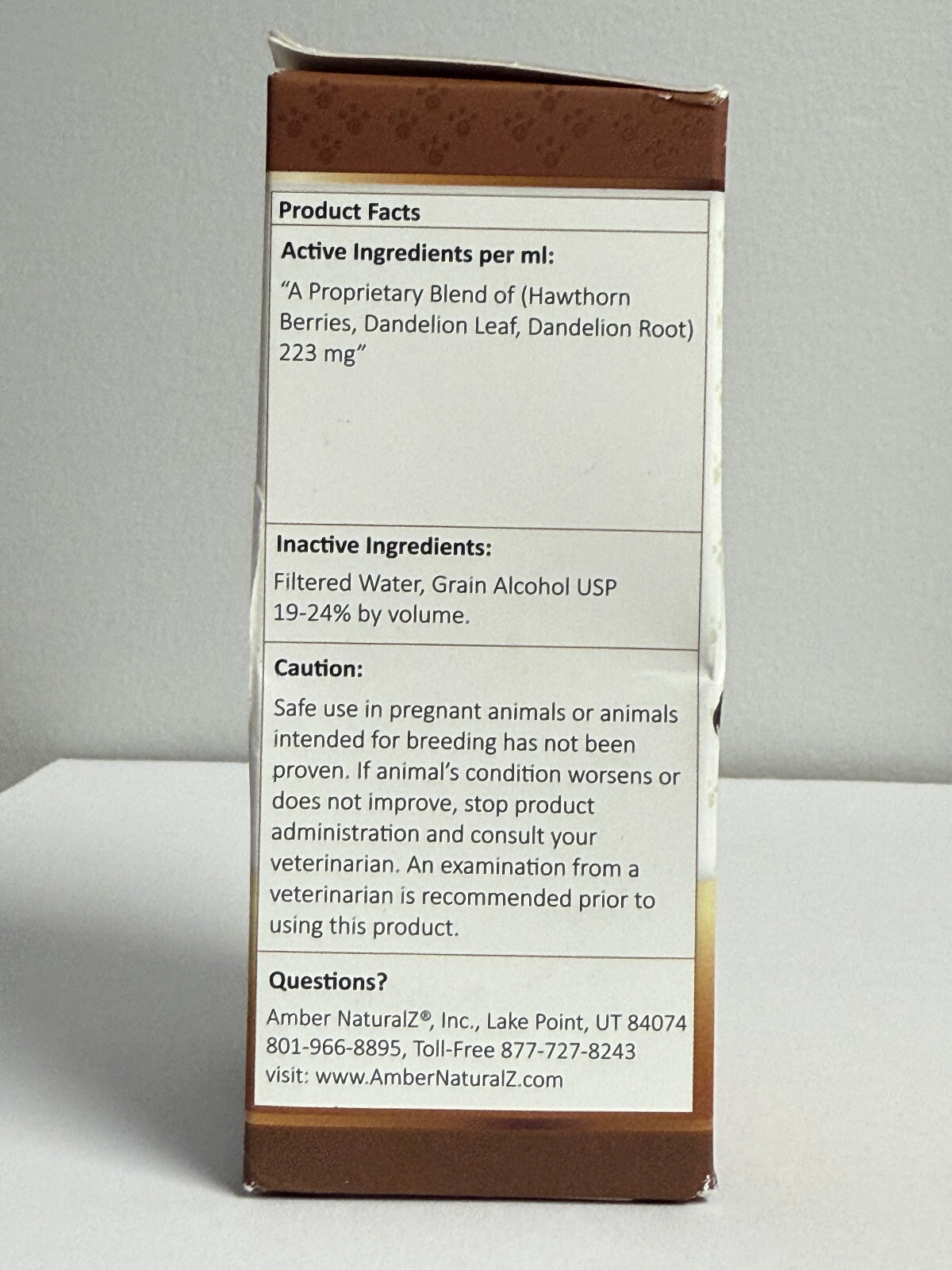 Amber Naturalz Hawthorn & Dandelion – 1 oz New/Sealed Bottle (Box is Damaged)