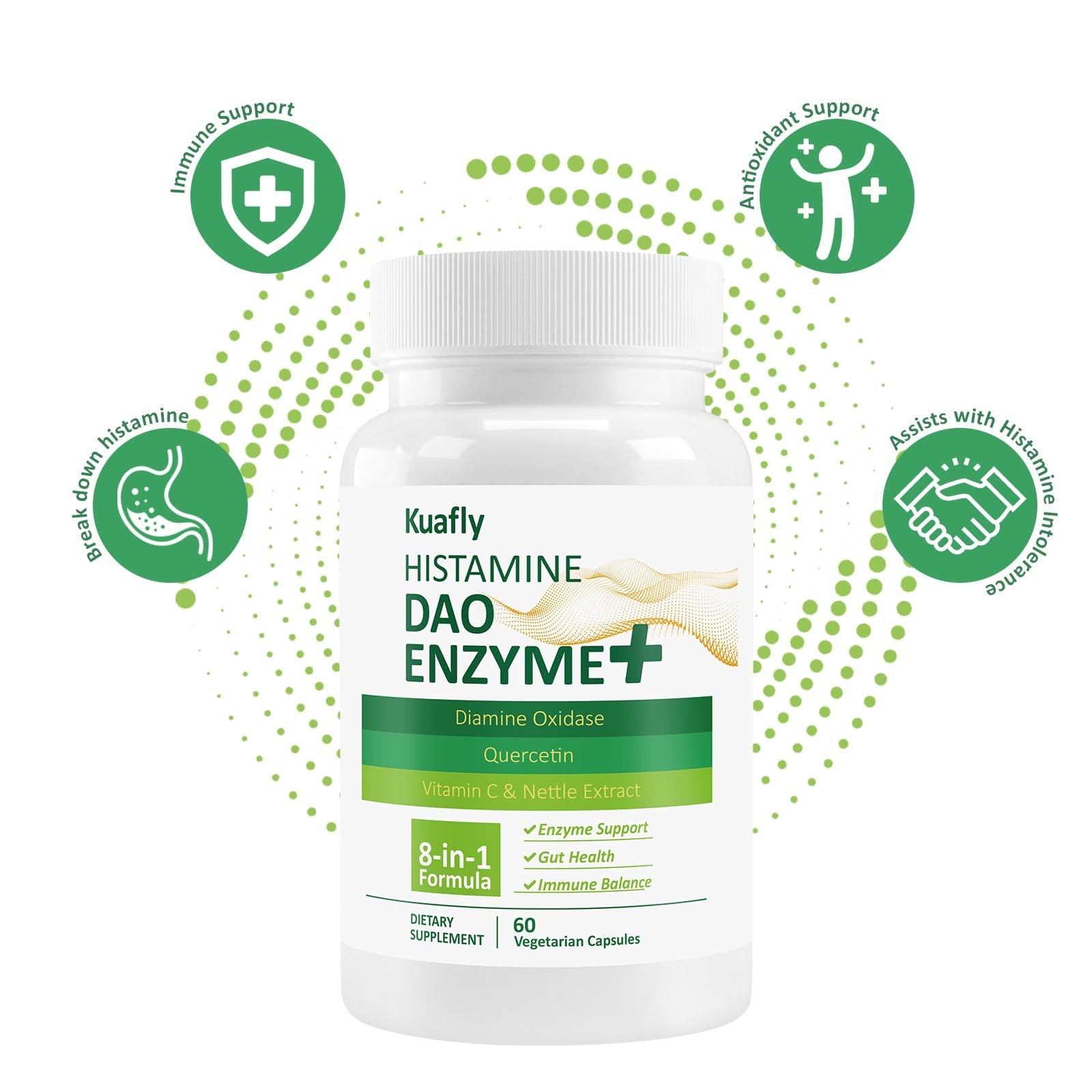 KUAFLY DAO Supplements Histamine Blocker – Enzyme + 60 Count (Pack of 1)