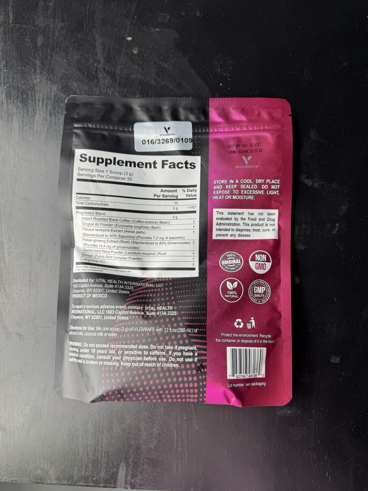 VitalHealth V-LovKafe Energy Support Dietary Supplement Coffee Powder 5.30oz