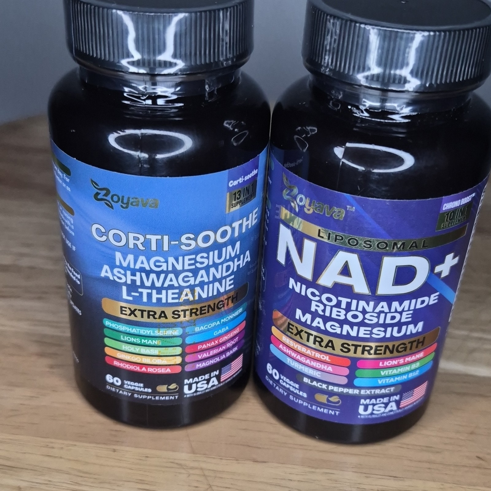Zoyava Corti-Soothe NAD+ Magnesium Ashwagandha Dietary Supplement 60 Capsules