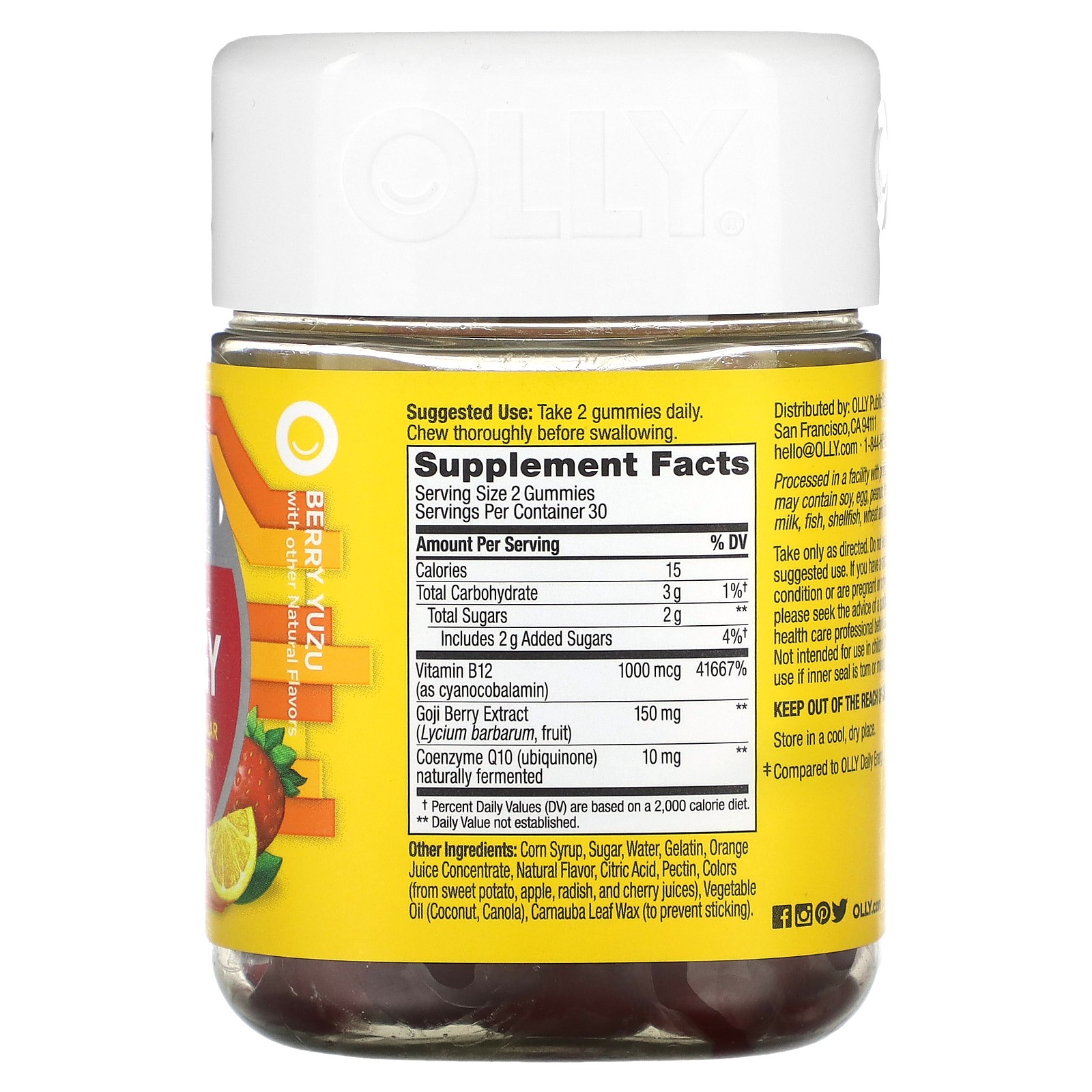 Daily Energy, Extra Strength, Berry Yuzu, 60 Gummies