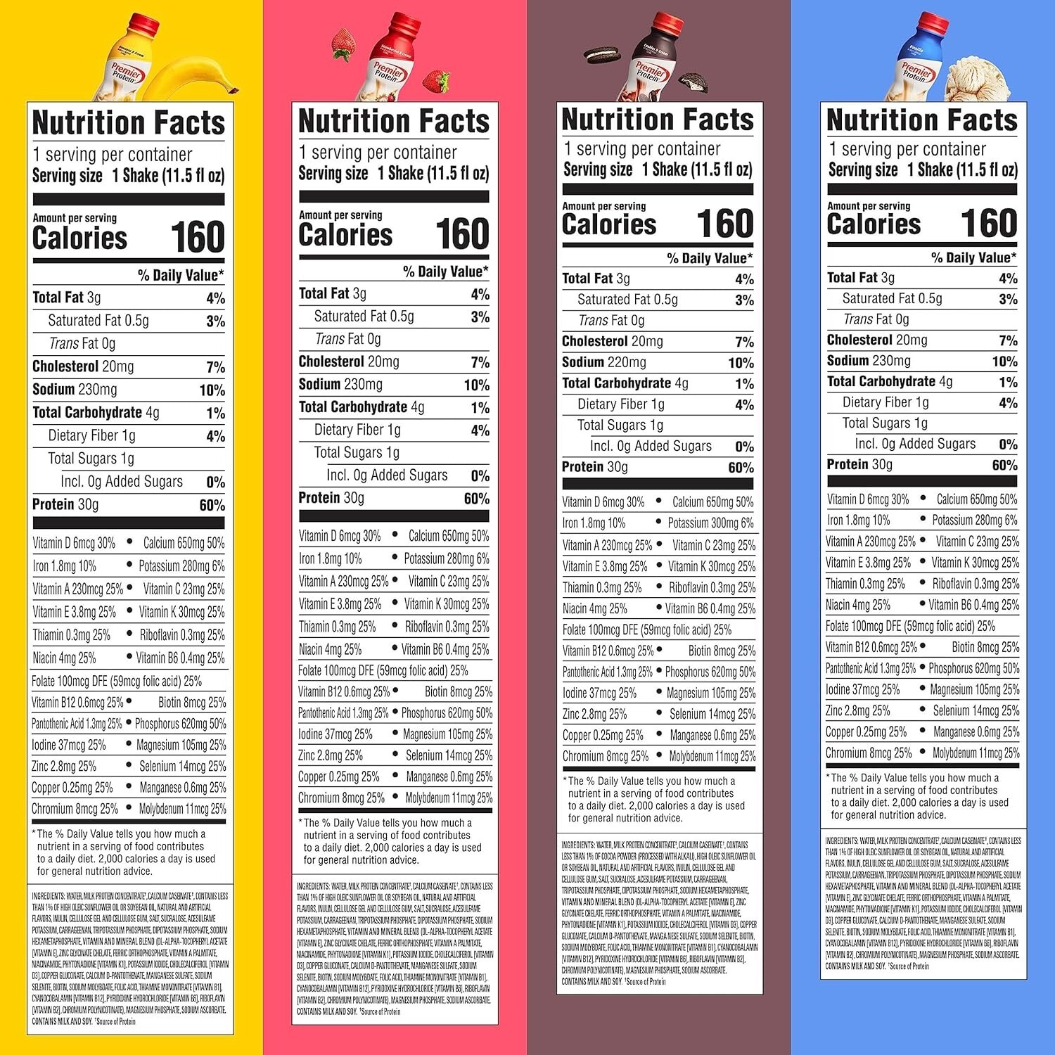 Premier Protein Protein Shake 8 Flavor Variety Pack Protein 1g Sugar (pack of 8)