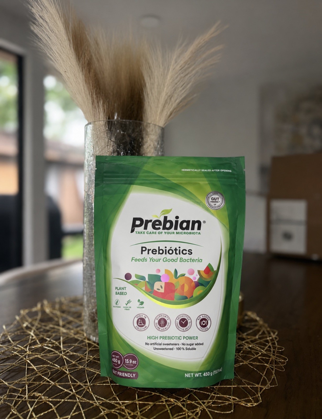 Prebian Prebiotic/Prebiotico Powder 450g-Gut Health & Microbiome Support