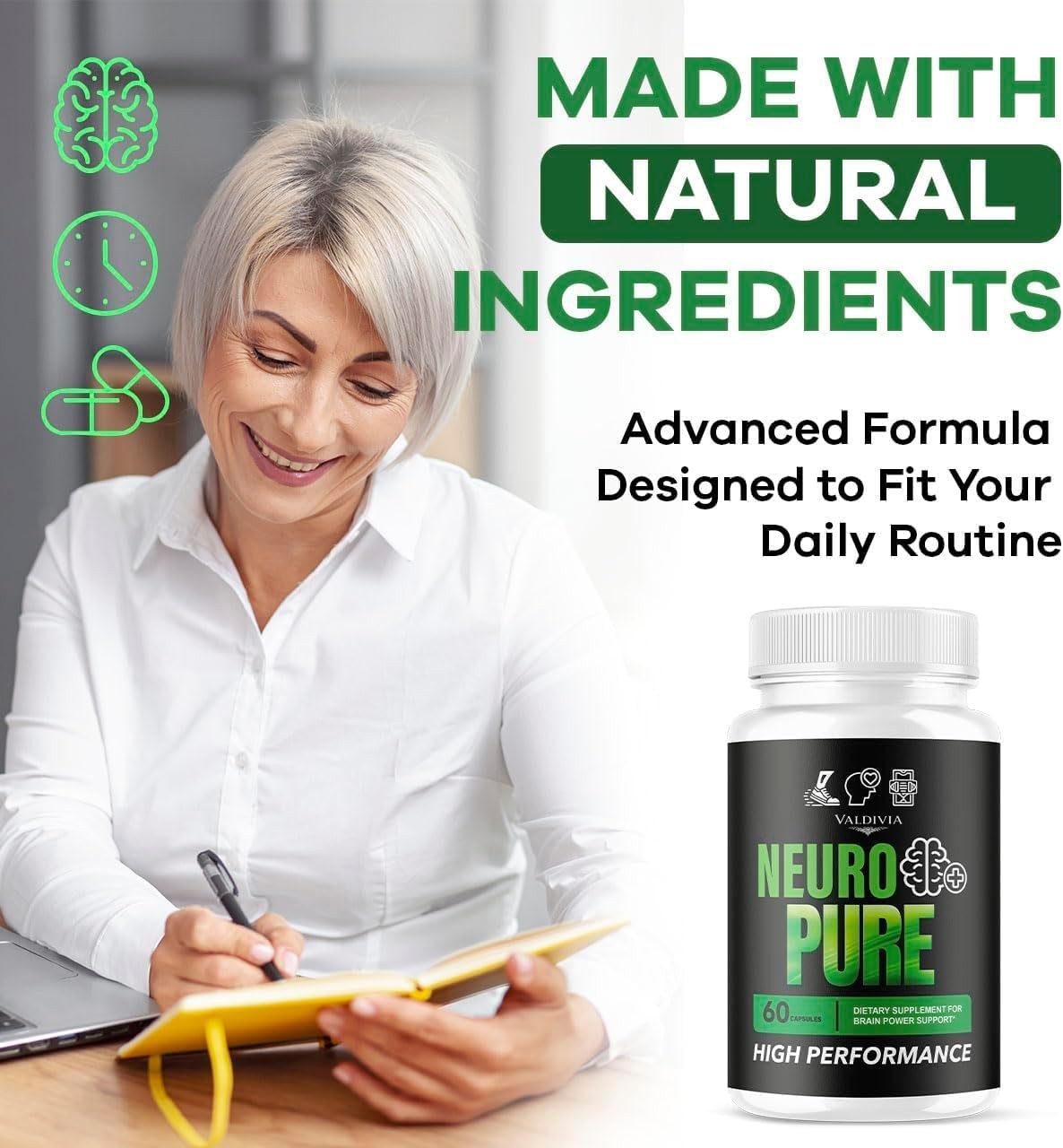 Valdivia NeuroPure 180 Capsules 3 Pack Nerve Support Supplement Made in USA