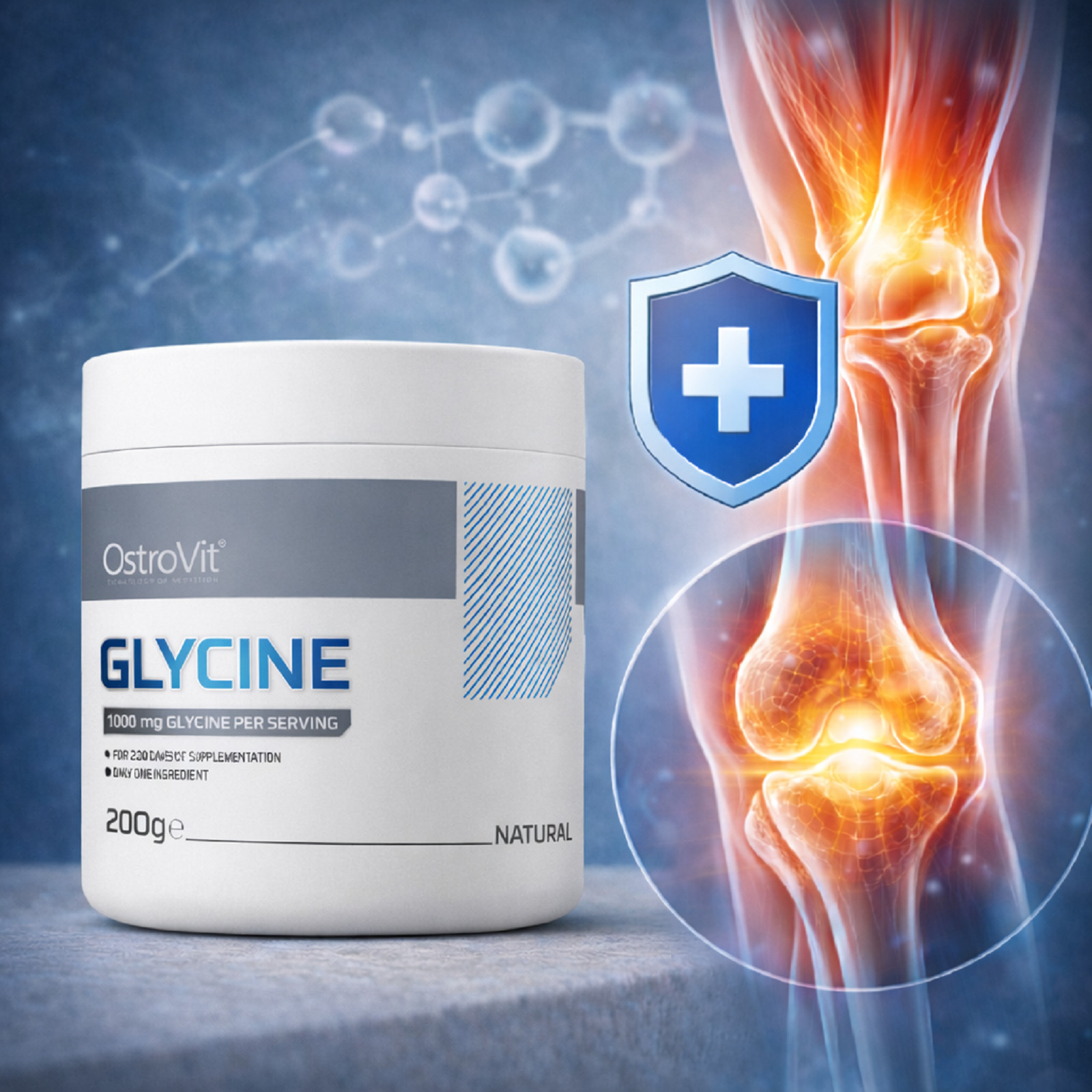 GLYCINE – 200g -OSTROVIT- Connective tissue Improved sleep quality Regeneration