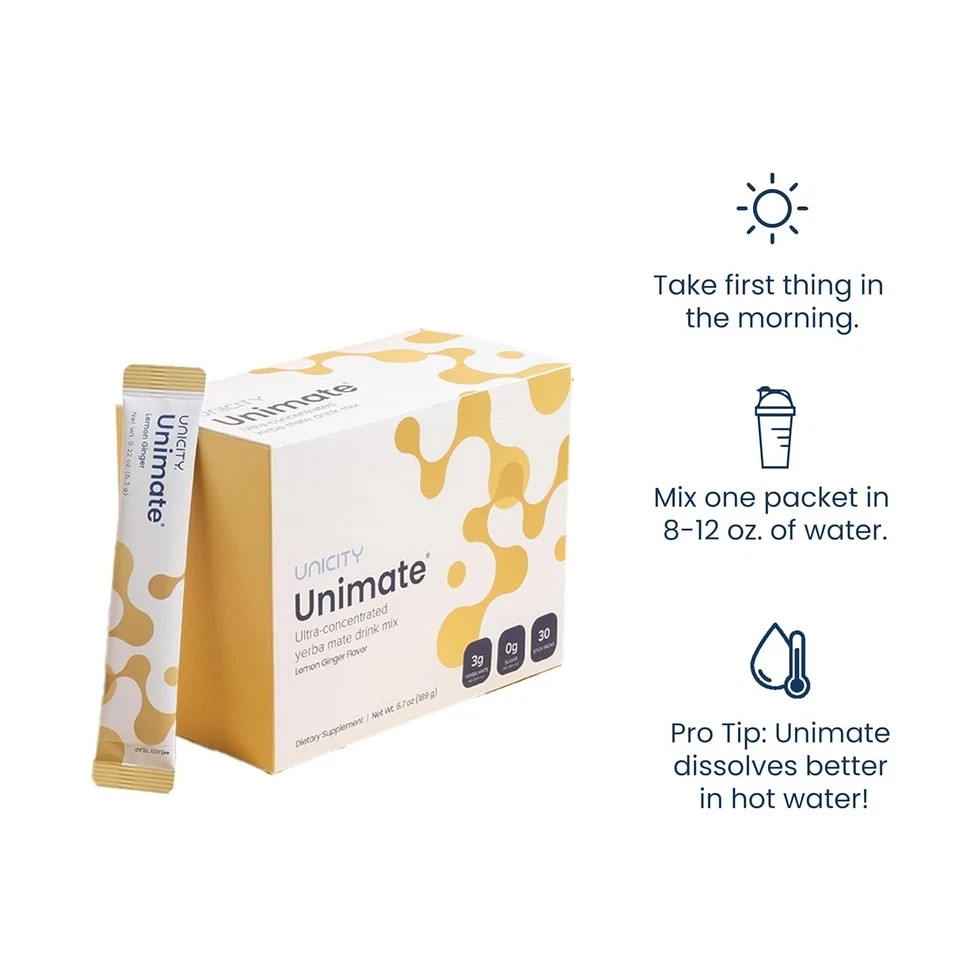 Unicity Unimate Yerba Mate Supplement LEMON GINGER