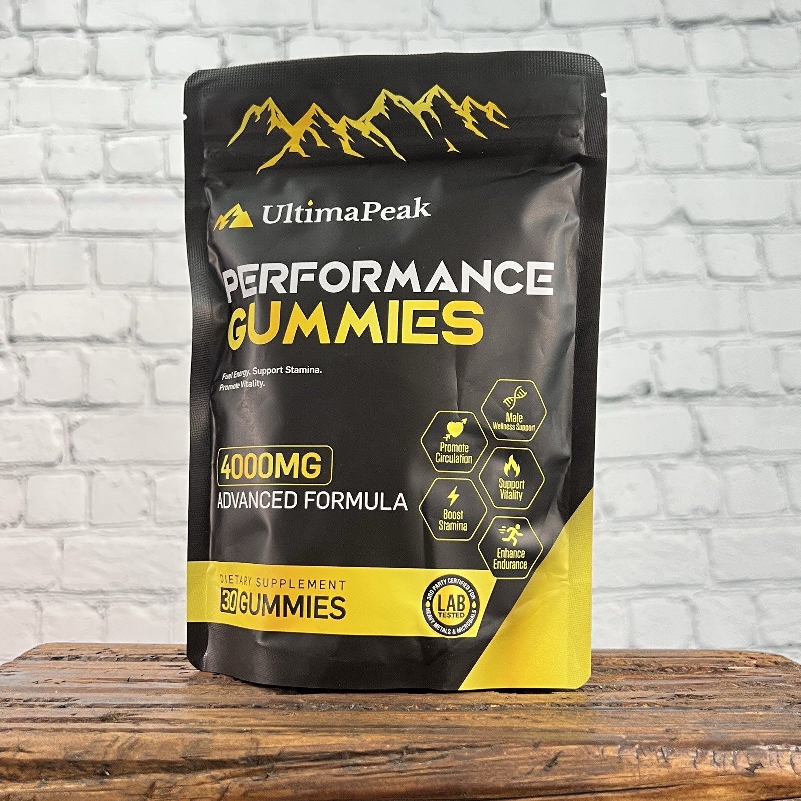 UltimaPeak Performance Gummies 4000mg Advanced Formula Vegan 30ct Raspberry