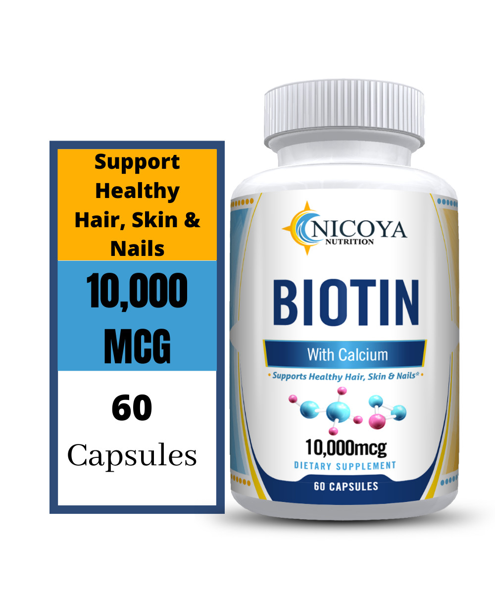 Biotin- Hair Supplement For Natural Hair & Nail Growth with Calcium 60ct