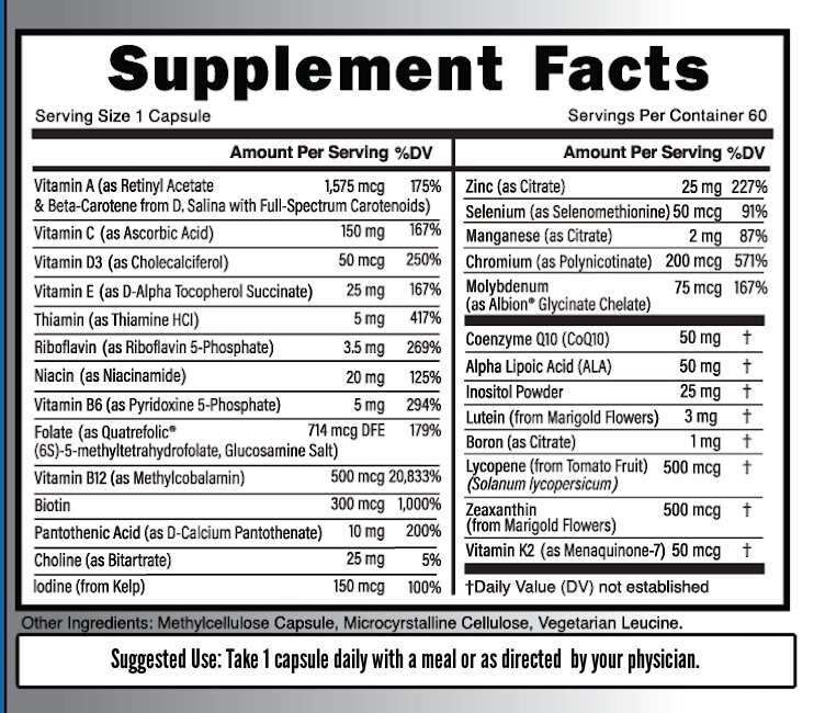 Methylated Multivitamin – Without Iron | Methylfolate | Methylcobalamin