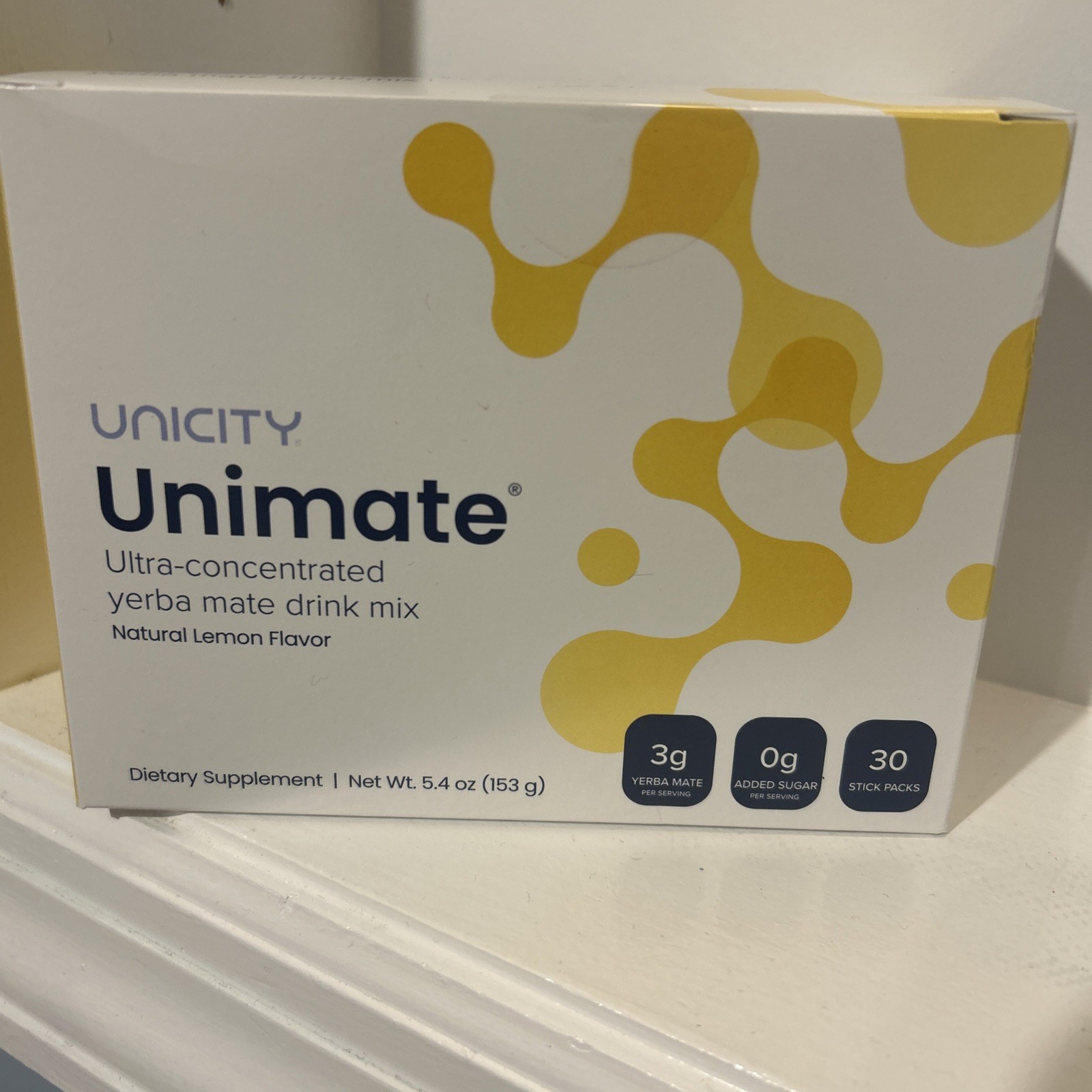 Unicity Unimate LEMON YERBA MATE 30 Stick Packs/Sachets Exp 2/2027 NEW/SEALED!