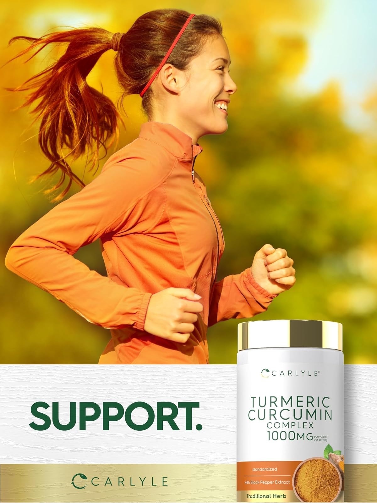 Carlyle Turmeric Curcumin with Black Pepper | 180 Capsules | Non-GMO