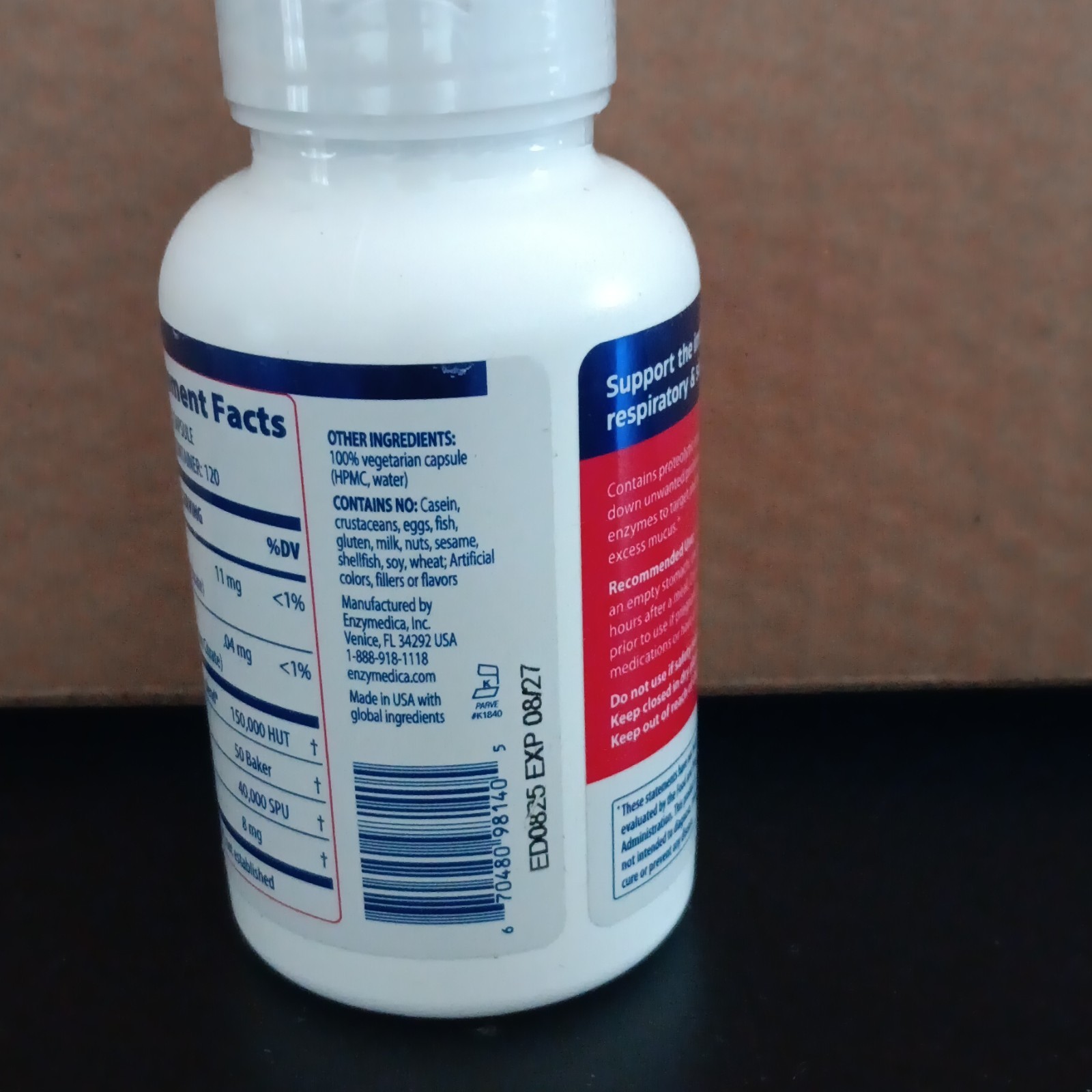 Enzymedica Immune Defense Regular Strength 120 Capsules Vegan Kosher Unflavored
