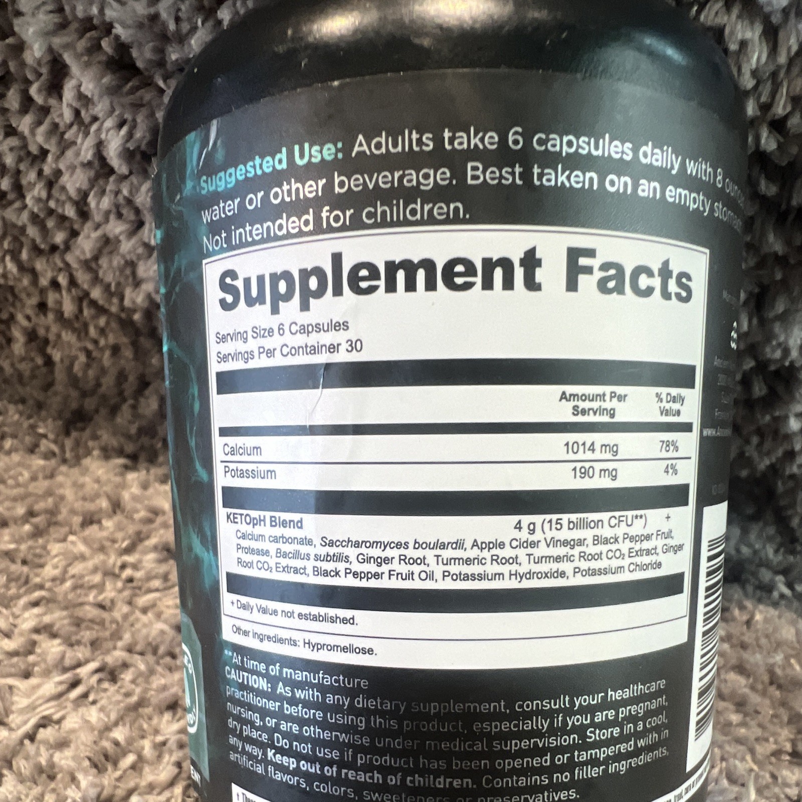 Ancient Nutrition Keto pH Alkalizing Mineral Blend 180 Capsules