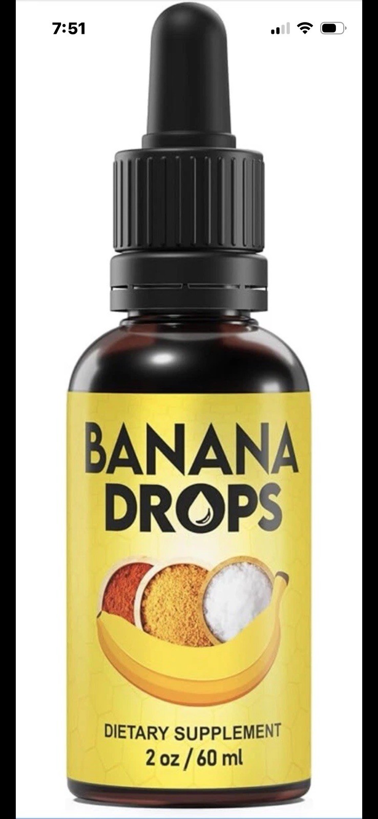 Weight Loss Formula – BANANA DROPS – 60ml – In Original Package- Exp. 06/26