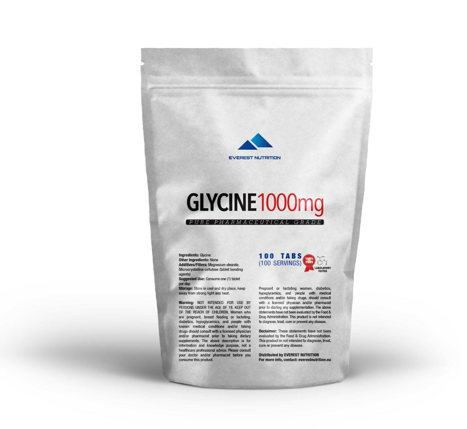 GLYCINE 1000mg TABLETS. AN EFFECTIVE NEUROTRANSMITTER, ELEVATE ENERGY
