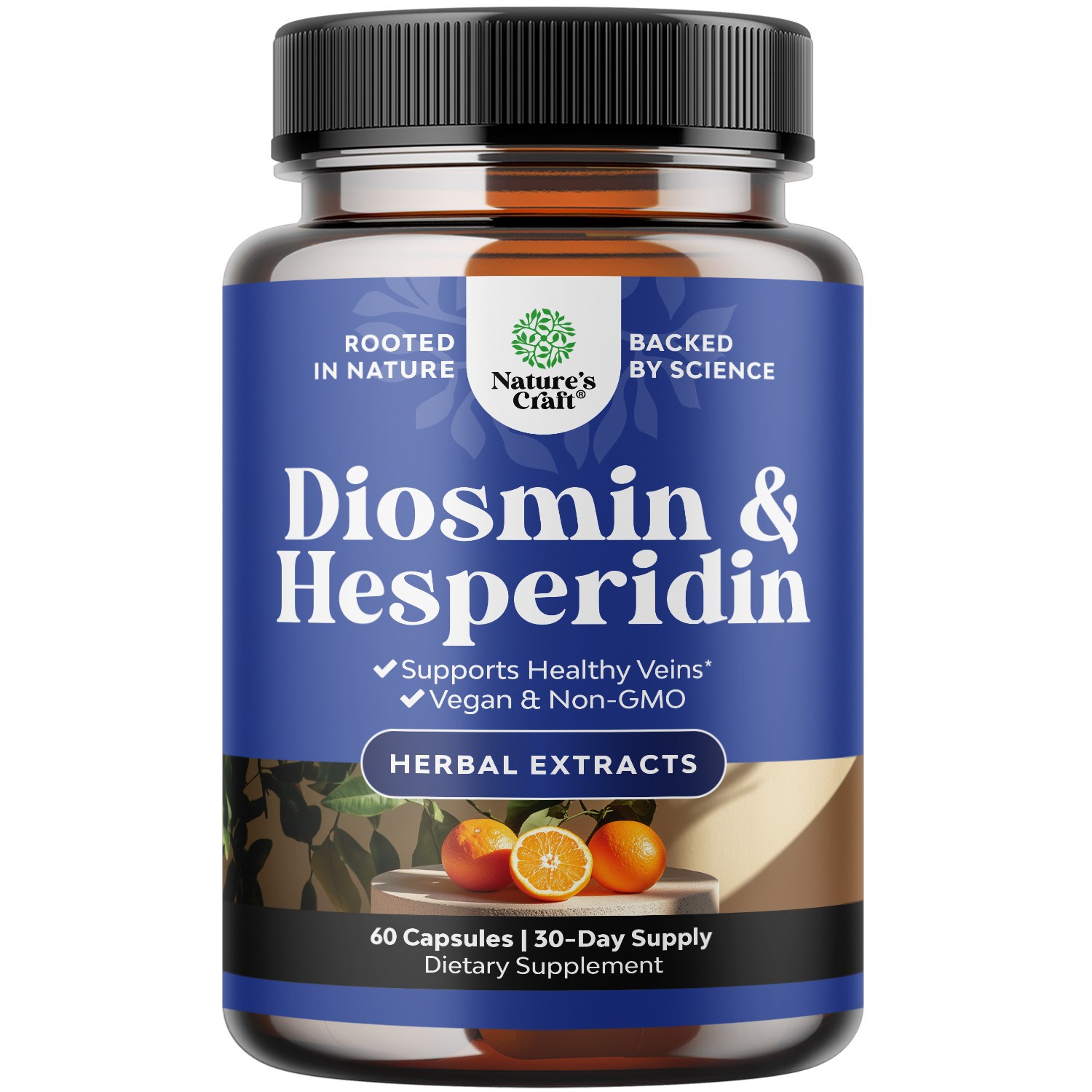 Diosmin Hesperidin 1000mg Complex for Adults – Bitter Orange Supplement 60ct