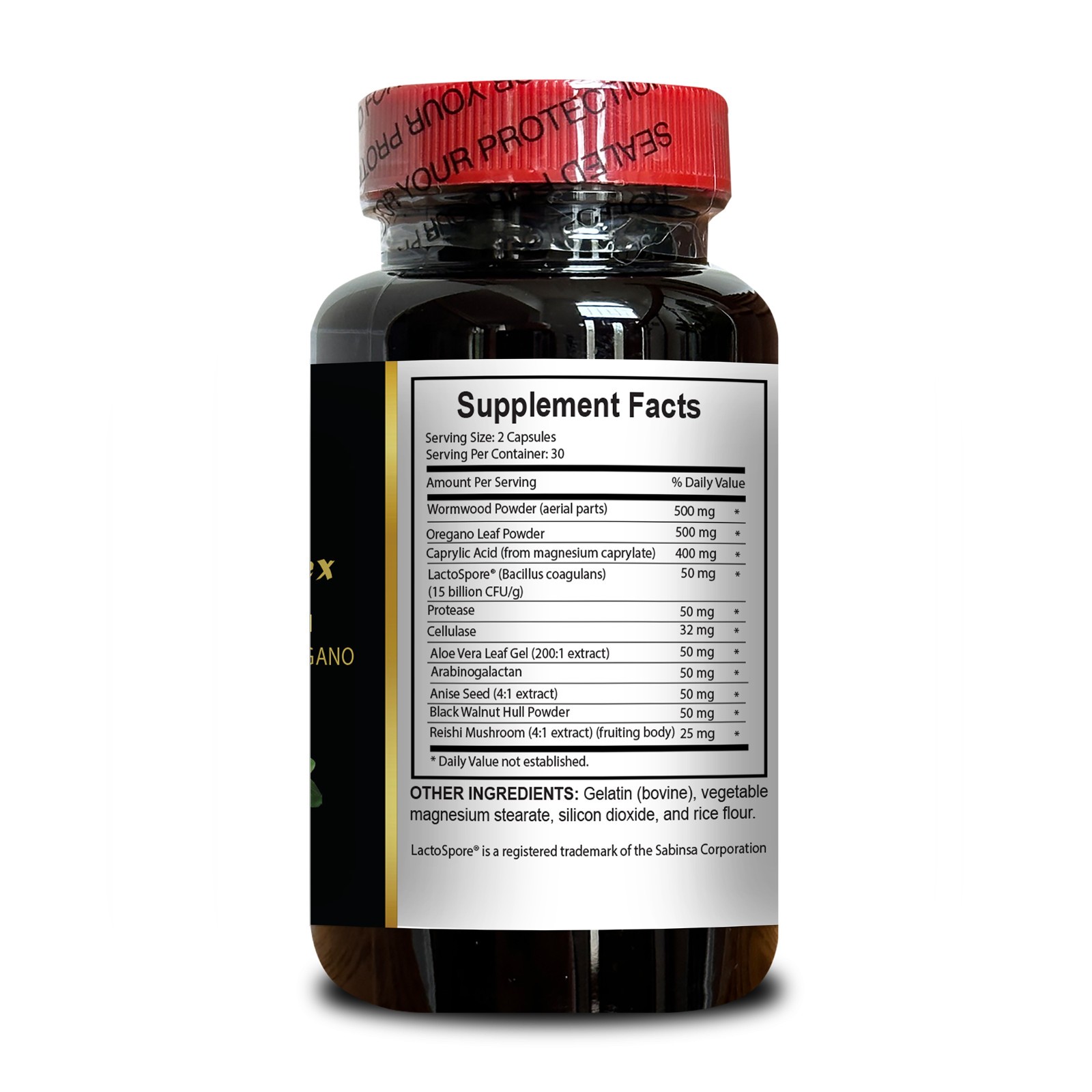 Wormwood Herbal Wellness Blend with Black Walnut Hull and Reishi Mushroom 1Bot