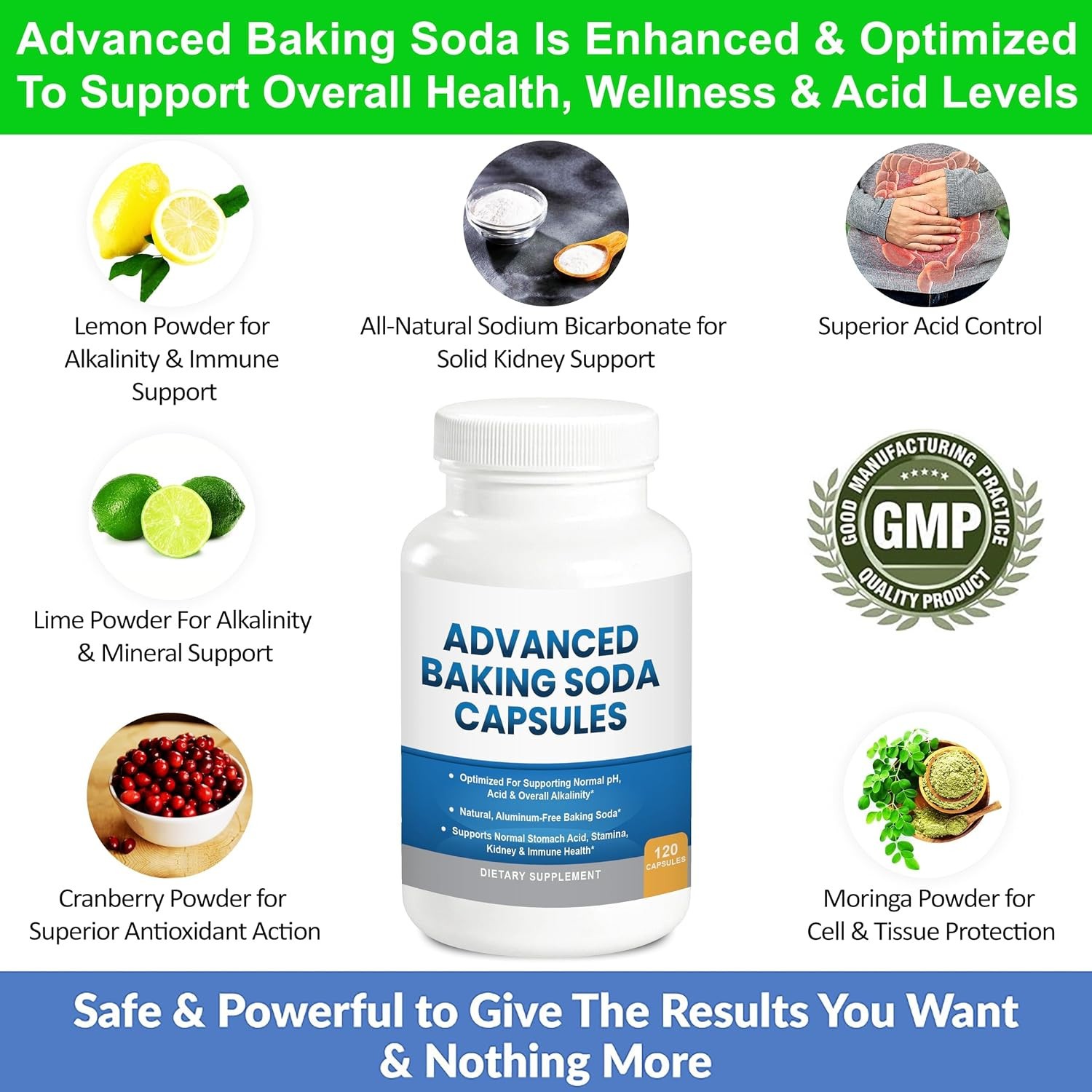 Advanced Baking Soda Capsules: Organic Use Aluminum Free Baking Soda 240 capsule