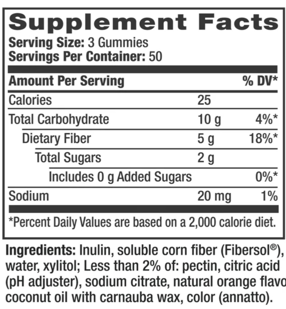 Metamucil Fiber Supplement Gummies Orange Flavor 150 Gummies- No sugar added