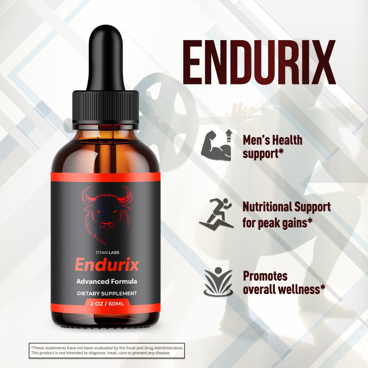 (1 Pack) Endurix Male Support Drops Advanced Endu Rix Supplement 30 Servings