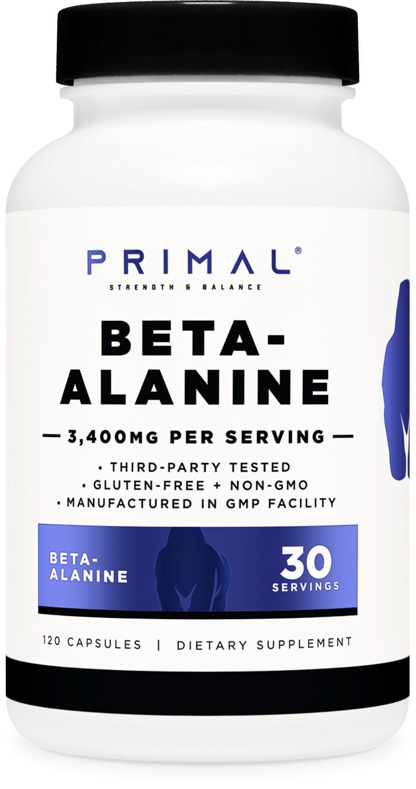 Primal Beta-Alanine Capsules 3400mg per Serving (30 Servings) – Supplement