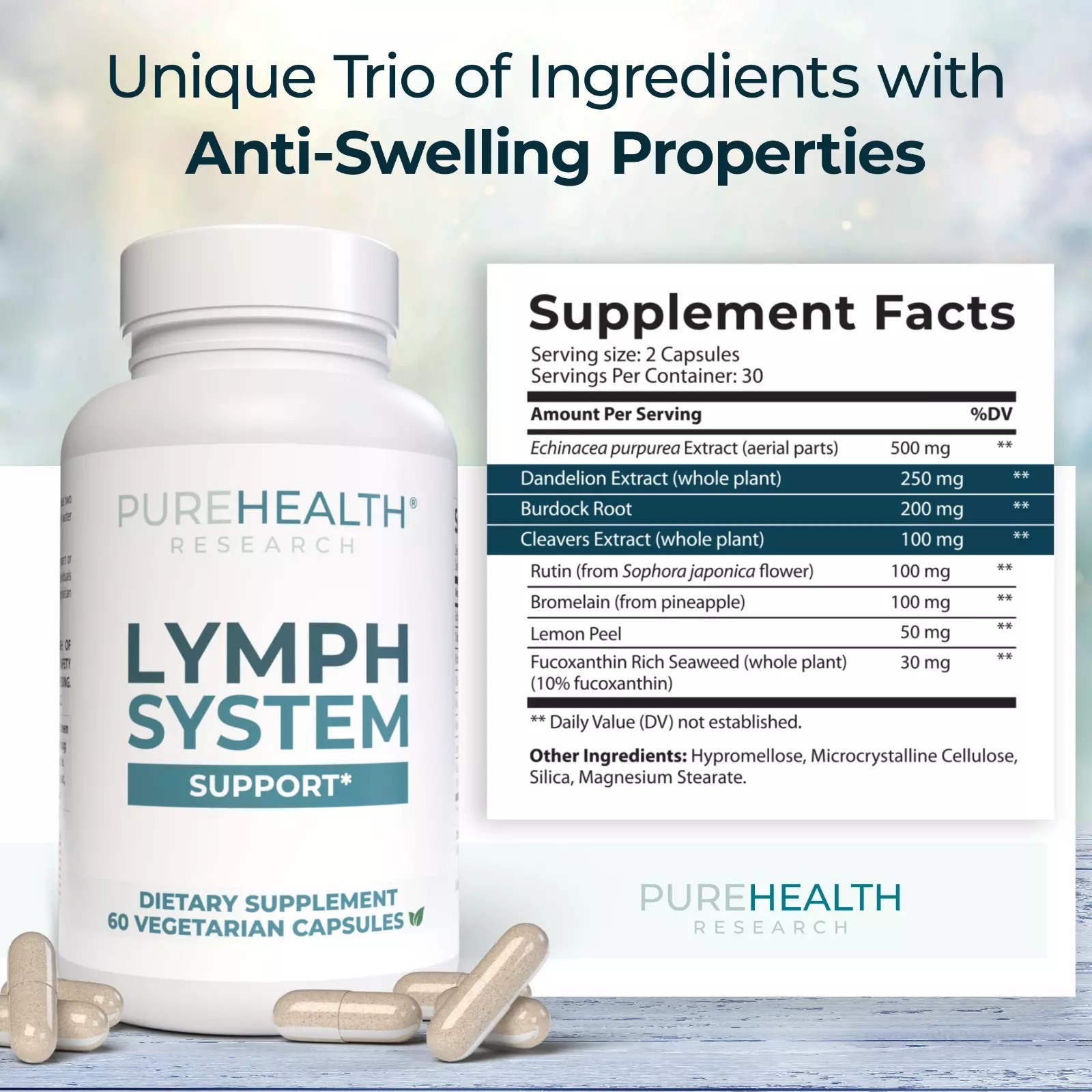 Pure Health Research Lymph System Support 60 Capsules dietary supplement