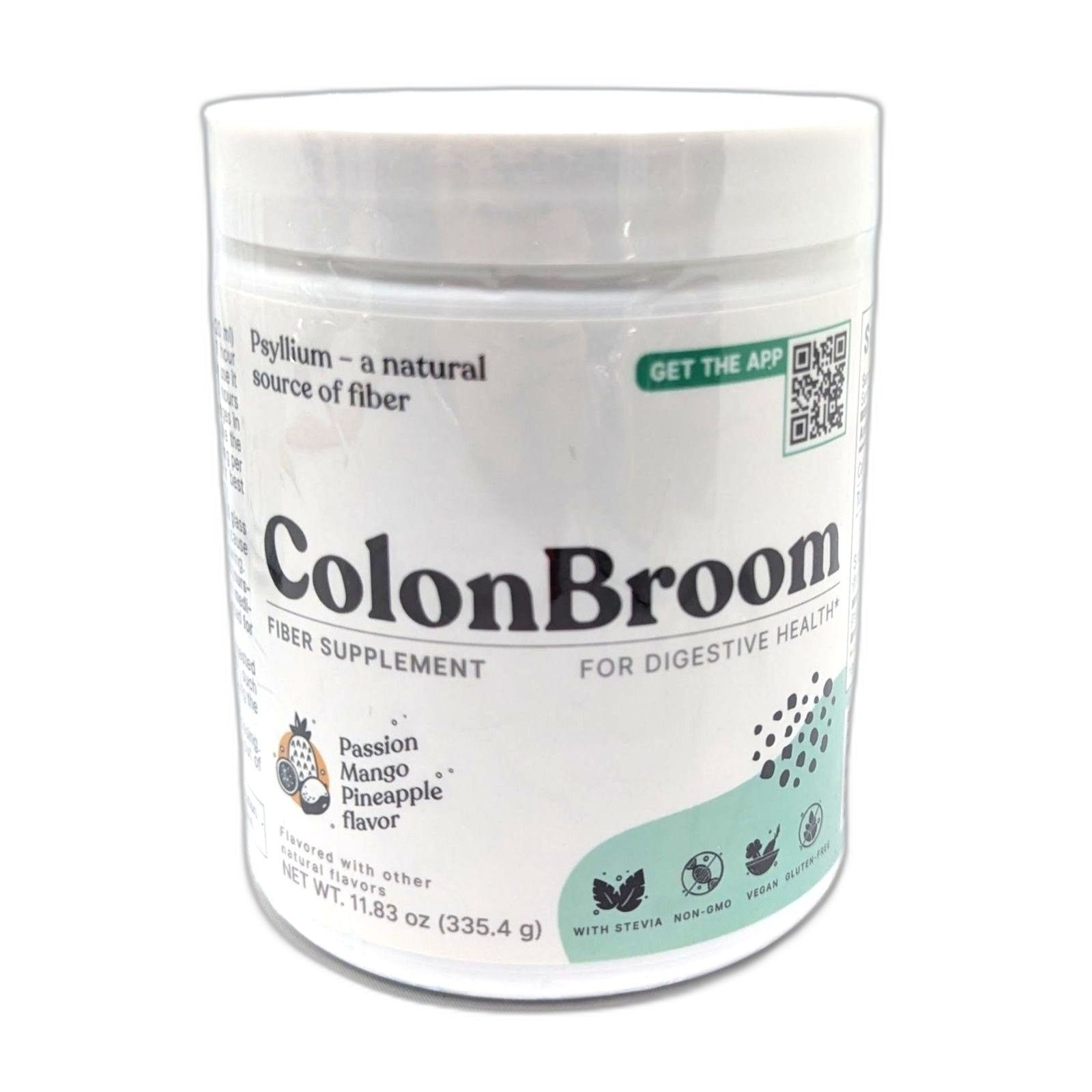 ColonBroom Fiber Supplement Passion Mango Pineapple Powder Psyllium Husk 8/2026