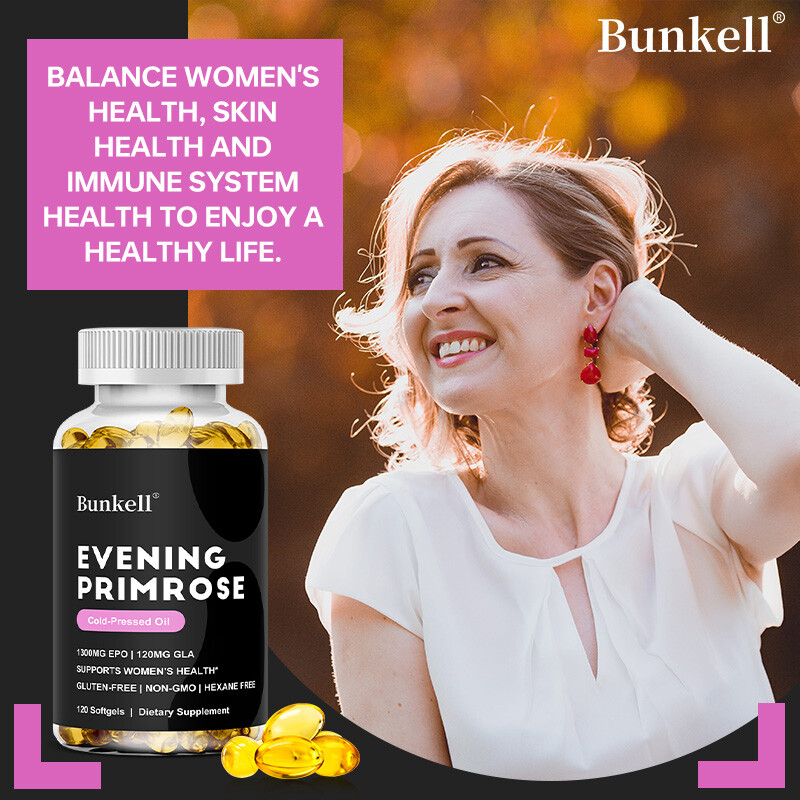 Evening Primrose Oil 1300 mg with GLA 30/60/120 Softgel Oil Supplement