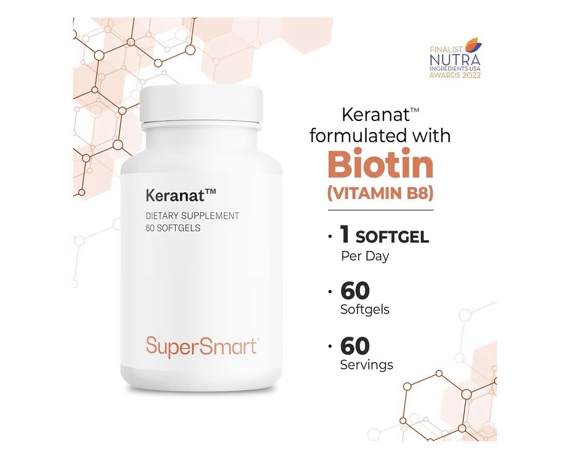 Supersmart Keranat Advanced Formula with Biotin Hair Growth Supplement 60Softgel