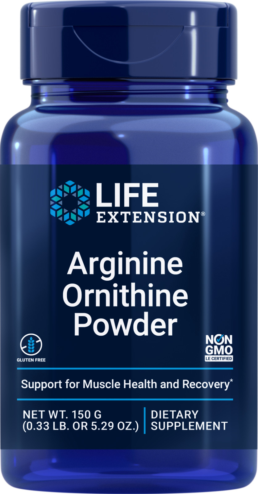 Life Extension L-Arginine 2250mg L-Ornithine 750mg Powder- 5.29 OZ 150 grams