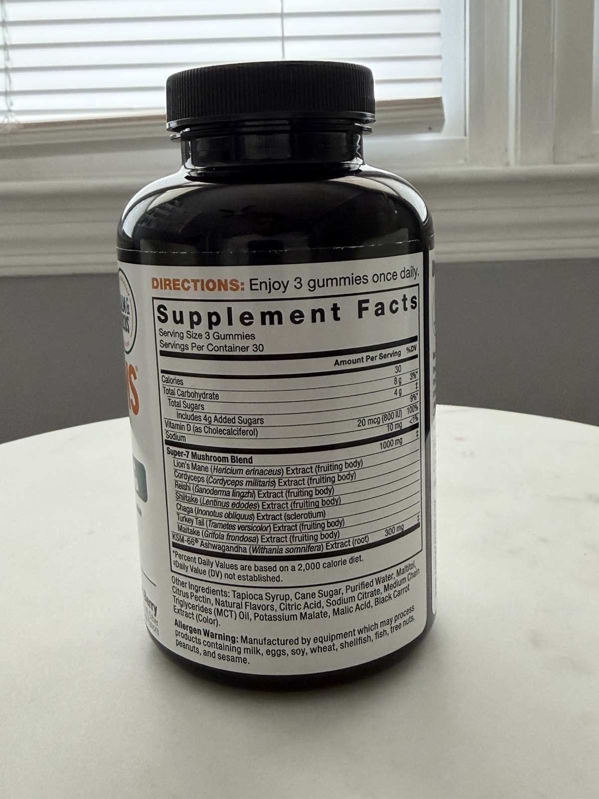 Force Factor Modern Mushrooms Gummies KSM-66 + Mushroom Blend Calm & Focus 90