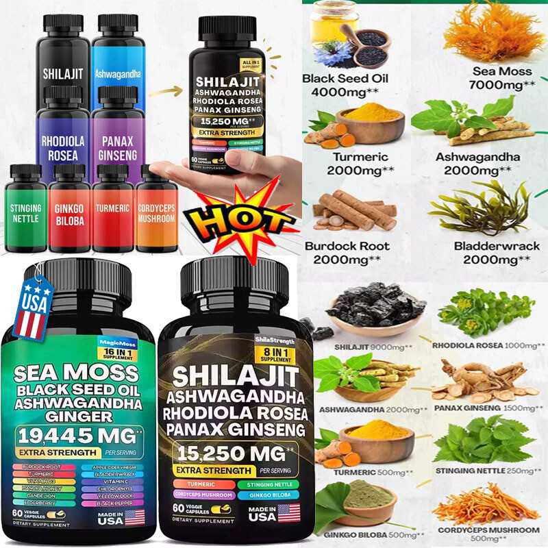 Dynamic Vitality Bundle – Sea Moss Multivitamin & Shilajit Power Combo Set -USA