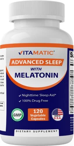 Vitamatic Advanced Sleep Aid with Melatonin – 120 Vegetable Capsules