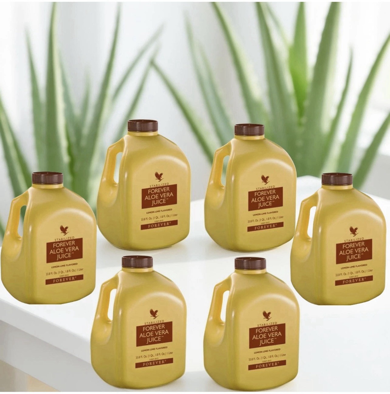 Forever Aloe Vera Juice Lemon-Lime 33.8oz Immune Digestive Support 6 Pack