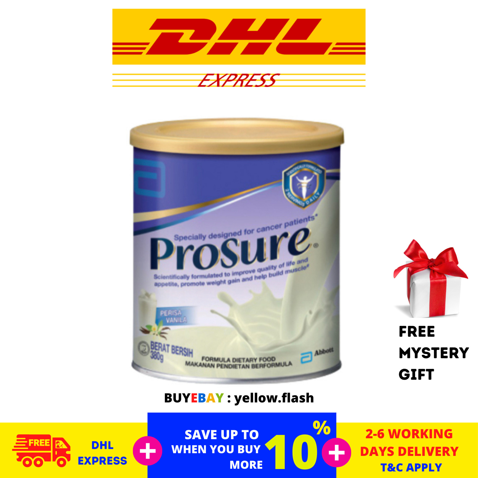 8x Abbott Pro sure Milk (High Protein, Prebiotic & EPA) 380g FREE Express Ship.