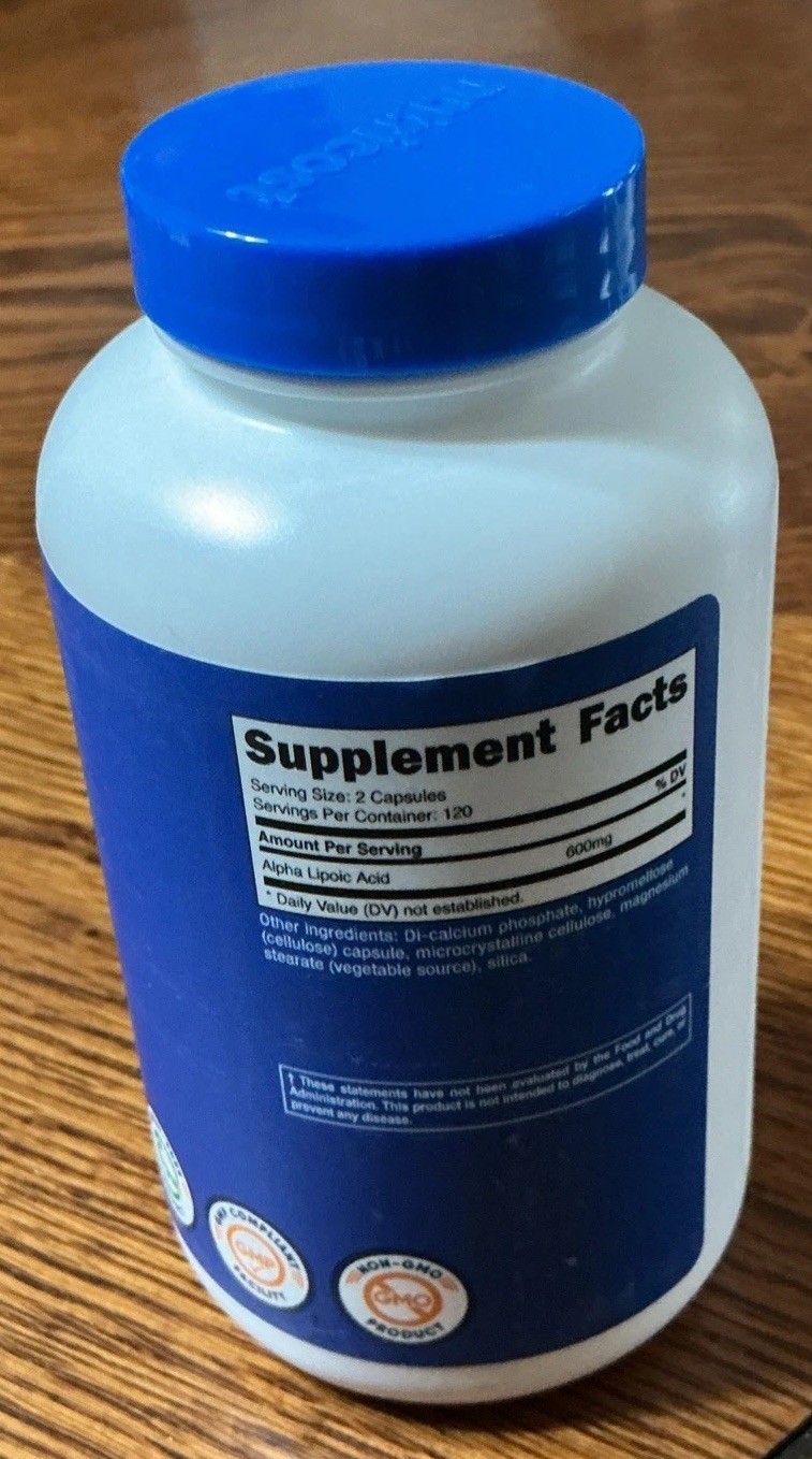 Nutricost Alpha Lipoic Acid – 600mg Per Serving – 240 Capsules