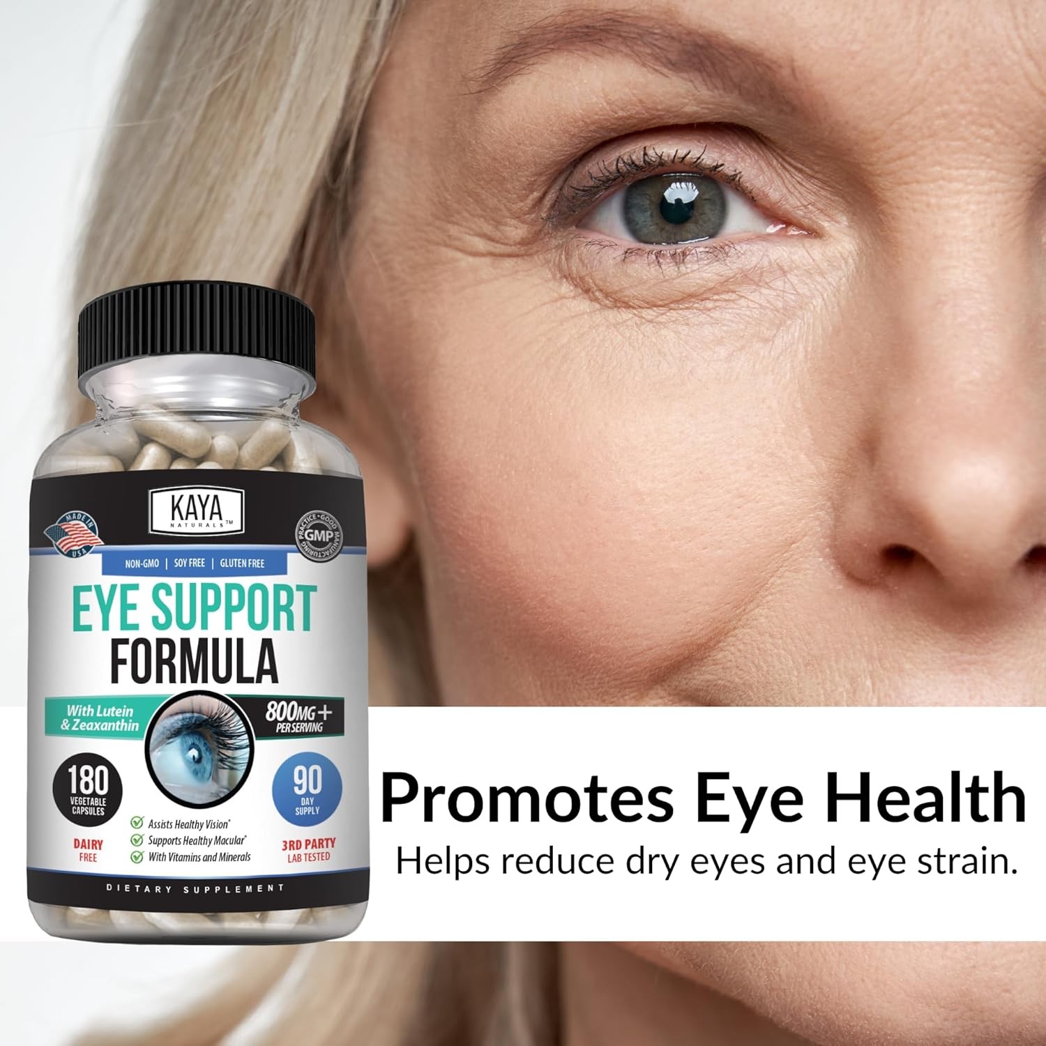 Kaya Naturals Eye Health Supplement – Lutein & 180 Count (Pack of 1)