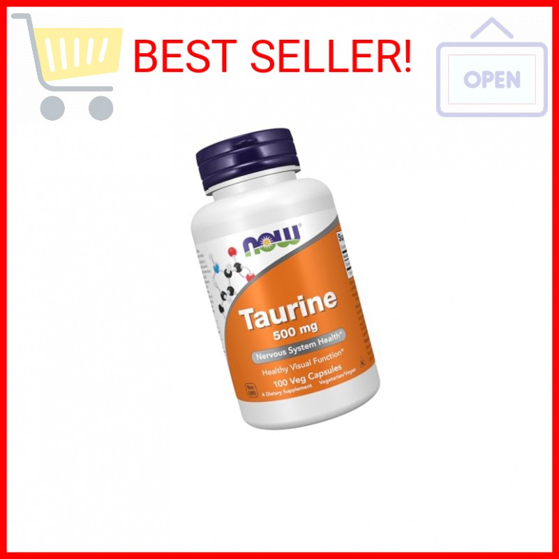 NOW Supplements, Taurine 500 mg, Nervous System Health*, Amino Acid, 100 veg Cap