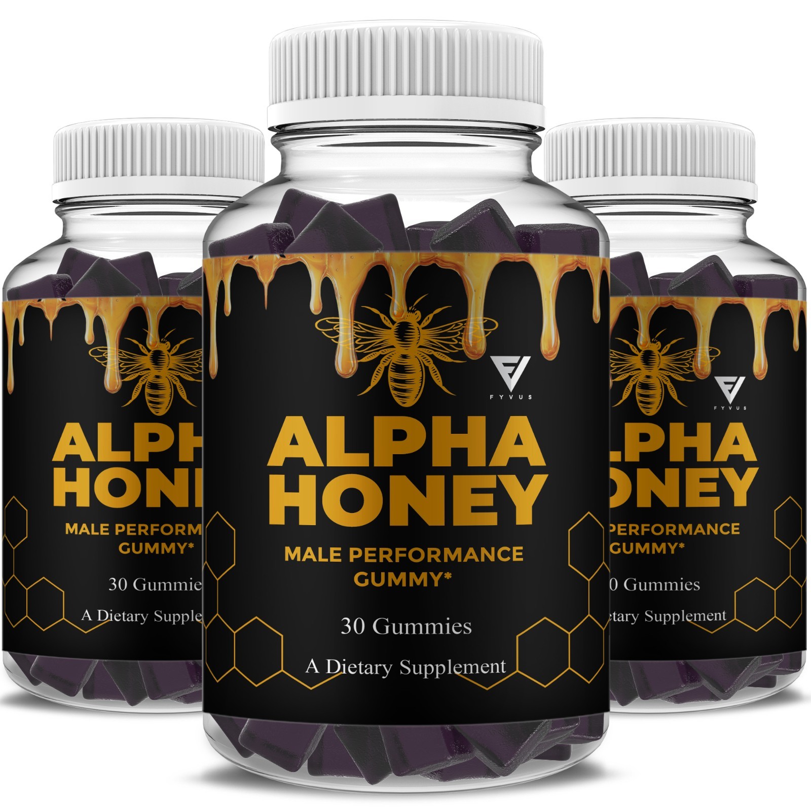 (3 Pack) Alpha Honey Performance Gummies, AlphaHoney Supplement (90 Gummies)