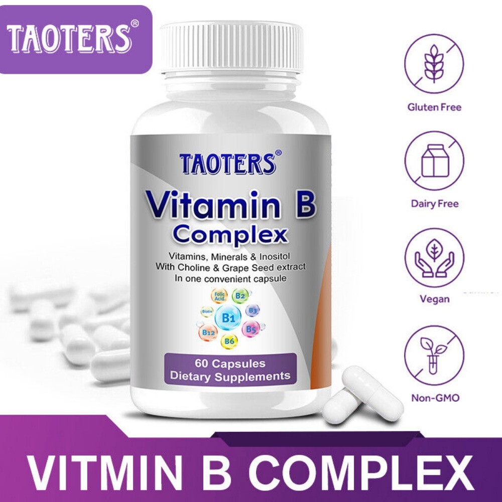 Vitamin B Complex, 60 Capsules With Minerals – High Potency Immune Support