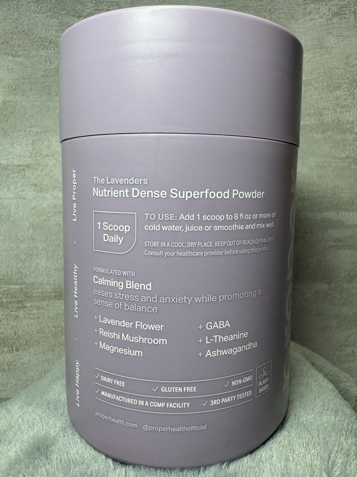 Proper Stress Support Calming Aid Superfood Powder Lavender Lemonade 30 Serv Exp