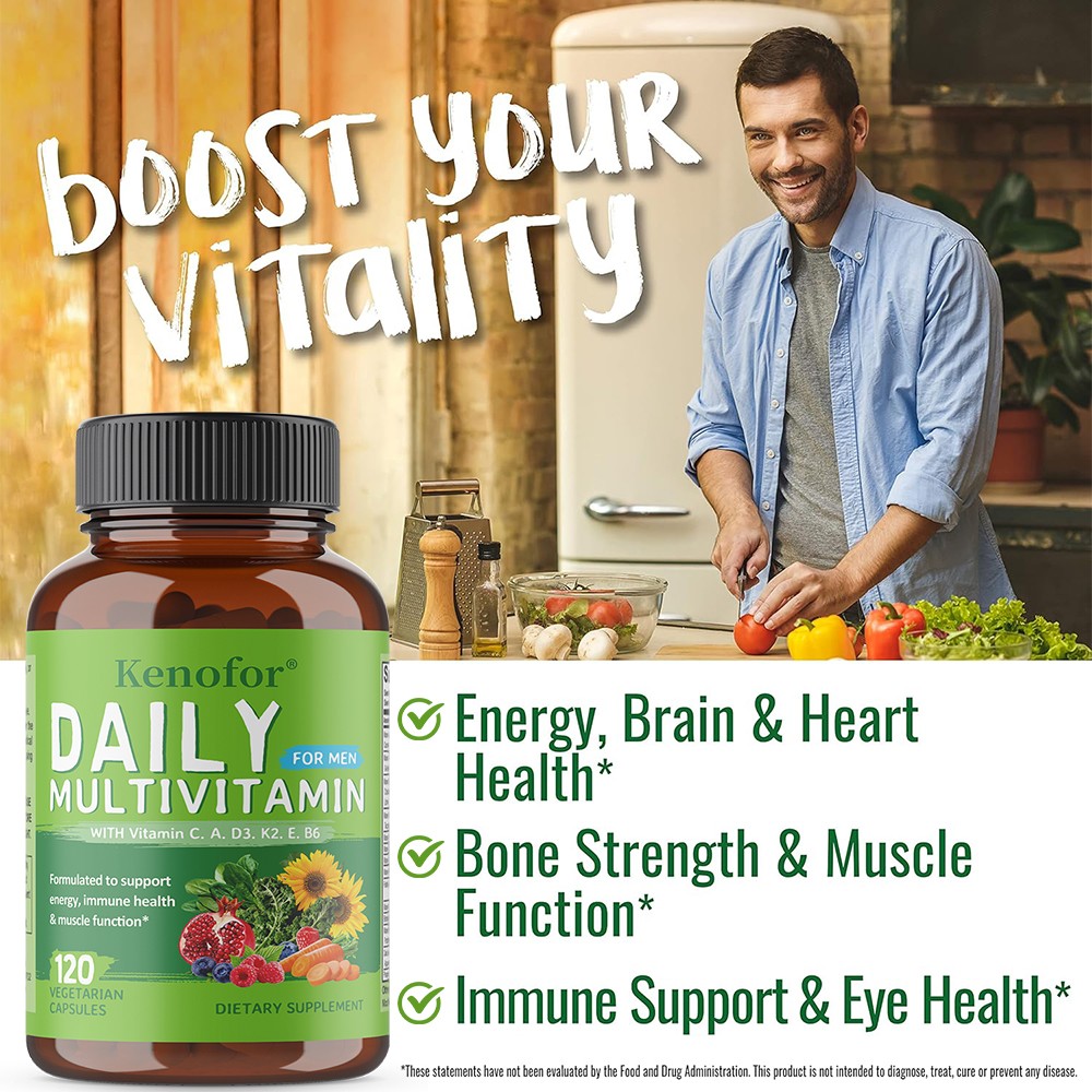 Daily multivitamin capsules-support bone strength and muscle function,eye health