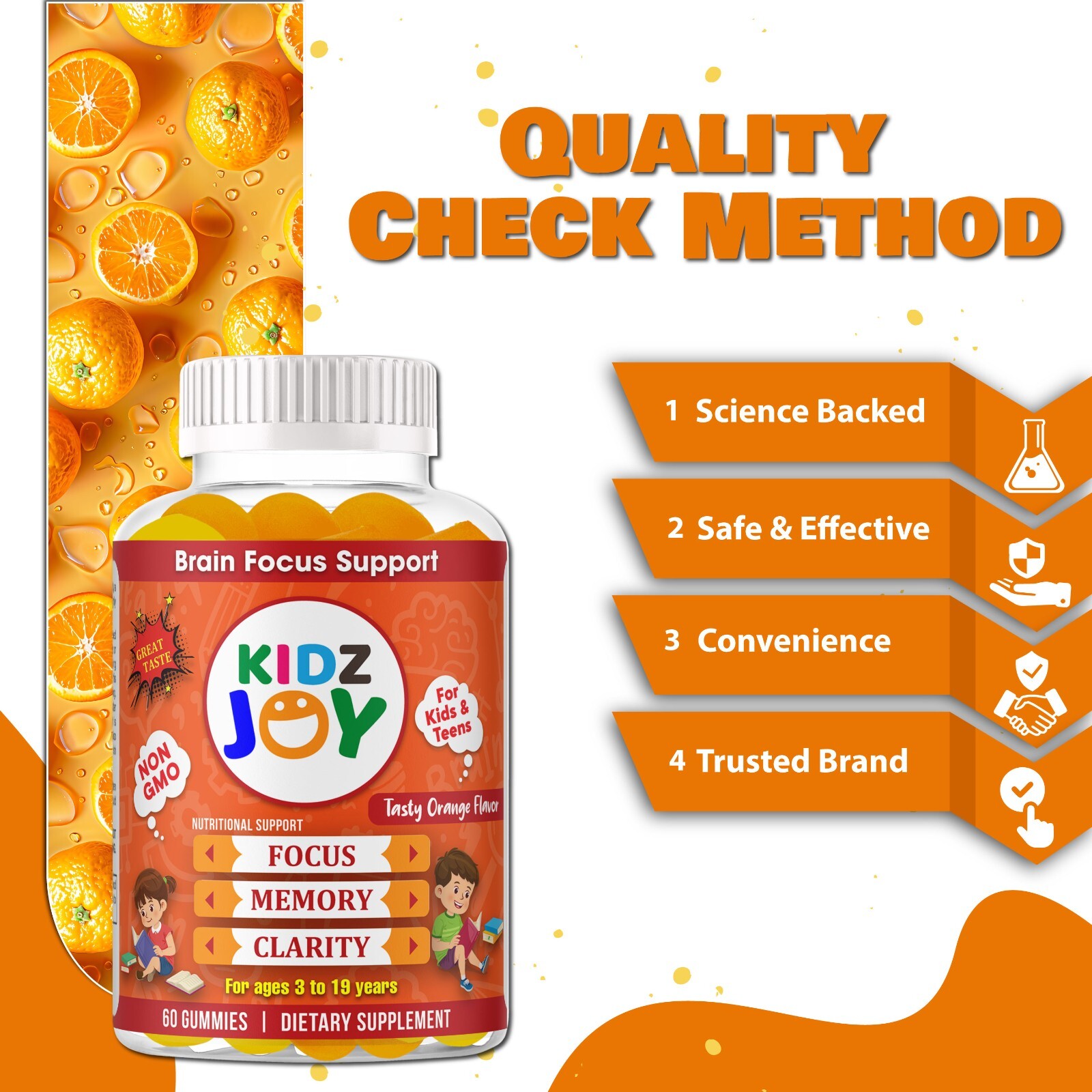 Brain Booster Supplement For Kids & Teens, Support Memory, omega 3,6,9 & DHA