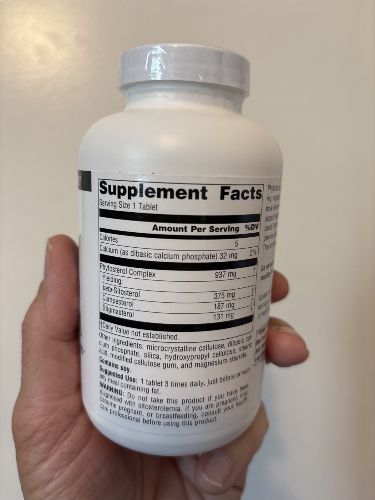 Source Naturals Mega Strength Beta Sitosterol 375 mg, 120 Tablets