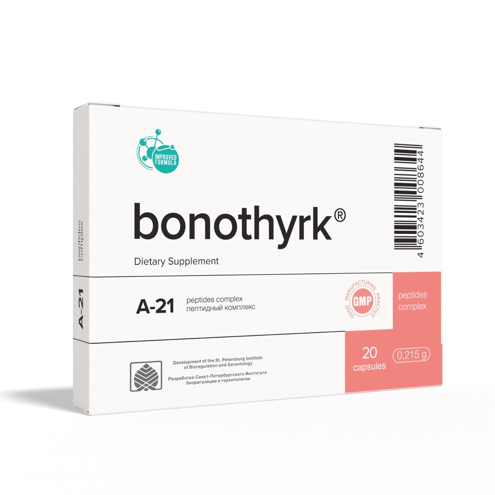 Bonothyrk A-21 Parathyroid Peptide Bioregulator 60 and 20 Capsules