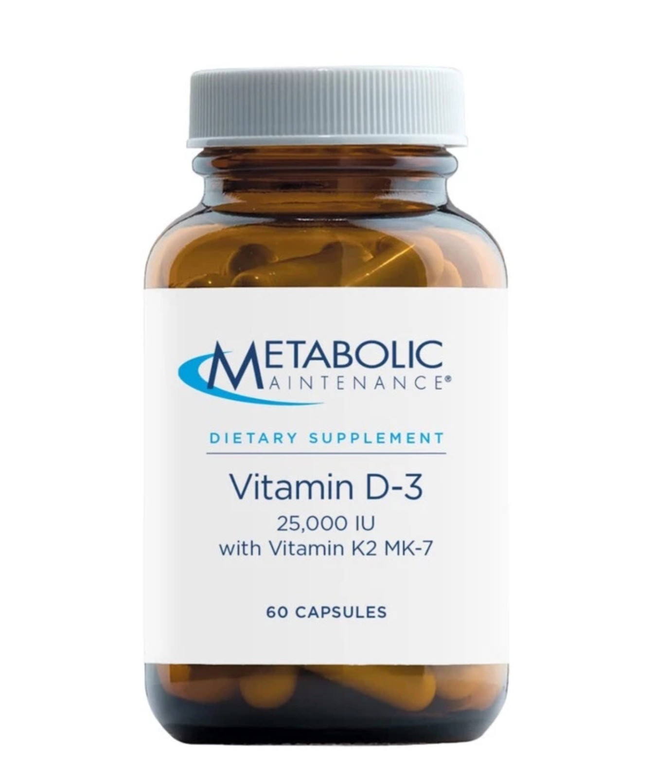 Metabolic Maintenance-Vitamin D3 25000 IU w/Vitamin K2 as Mk7 60 Caps Exp 09/26