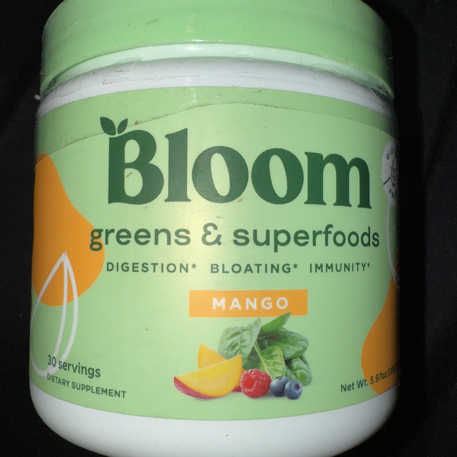Bloom Nutrition Greens & Superfoods Powder MANGO 30 Servings Exp 5/25